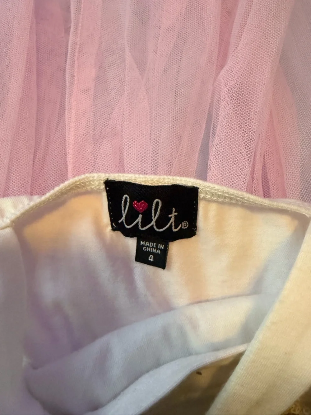 lilt Pink & Gold Unicorn Tulle Dress